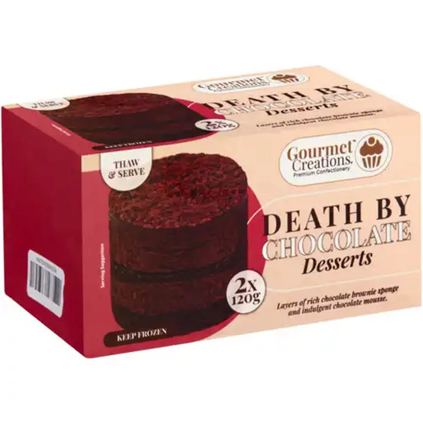 Image of Gourmet Creations Frozen Death By Chocolate Desserts 2 x 120g