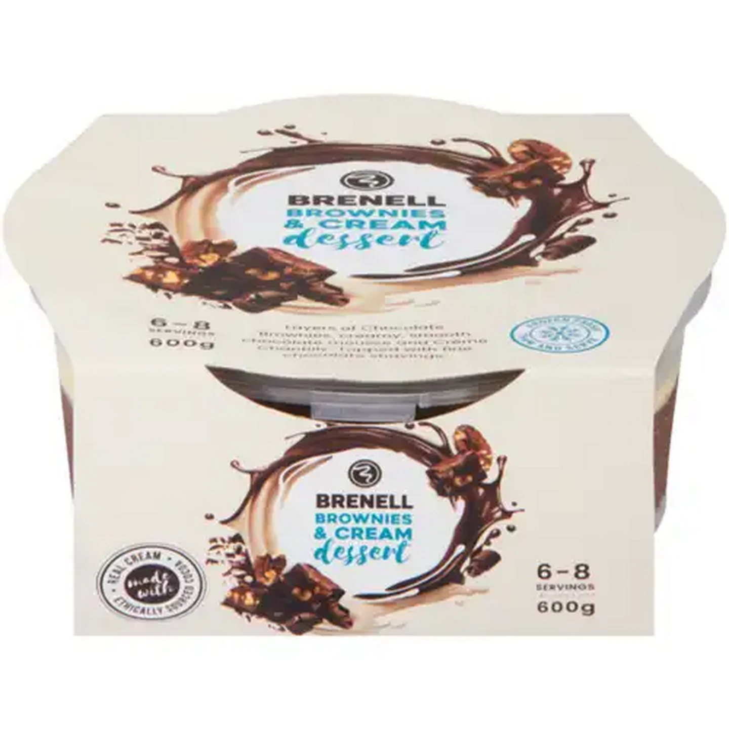 Image of Brenell Frozen Brownies & Cream Dessert 600g