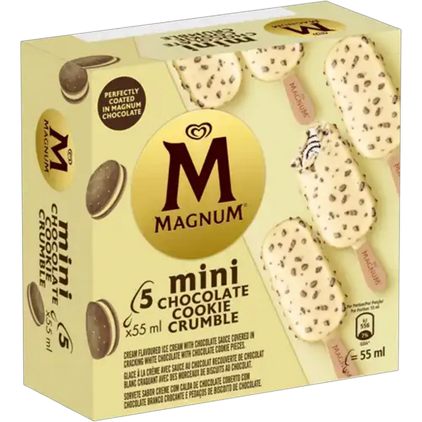 Image of Magnum Chocolate Cookie Crumble Mini Ice Cream 5 x 55ml