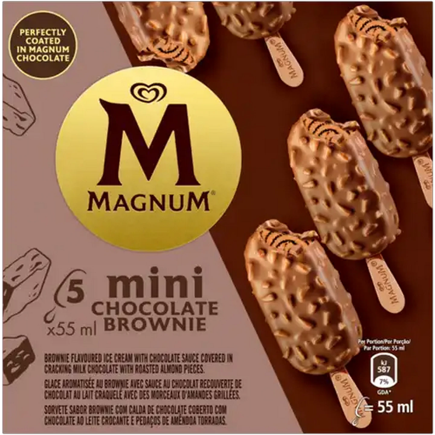 Image of Magnum Chocolate Brownie Mini Ice Cream 5 x 55ml