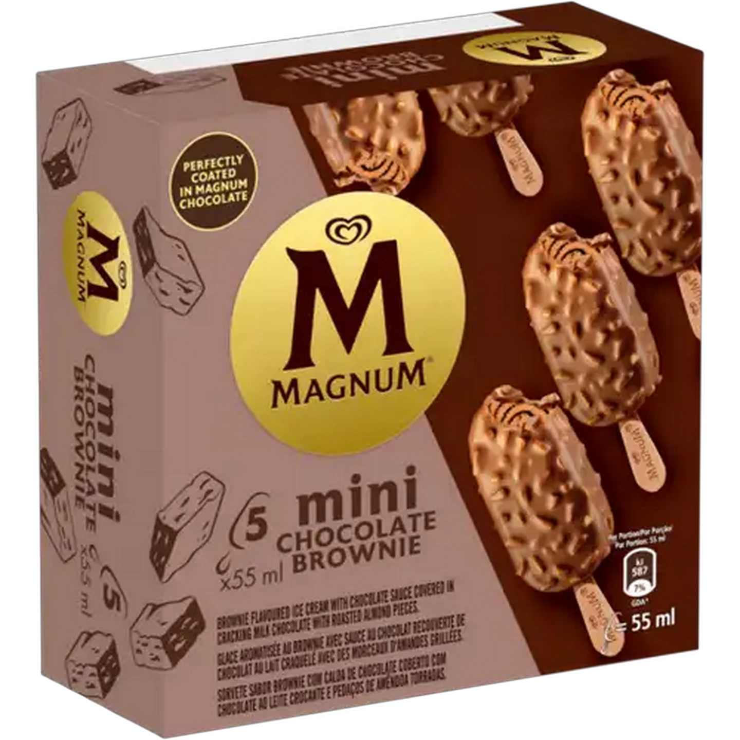 Image of Magnum Chocolate Brownie Mini Ice Cream 5 x 55ml