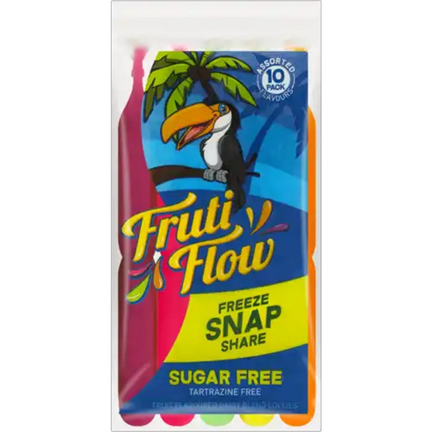 Image of Fruti Flow Sugar Free Fruit Flavoured Dairy Blend Lollies 10 x 90ml