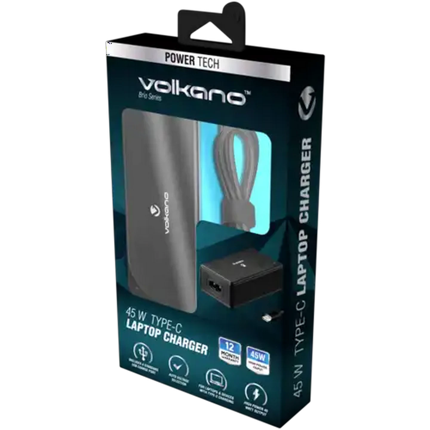 Image of Volkano Brio Series Black Type-C Laptop Charger