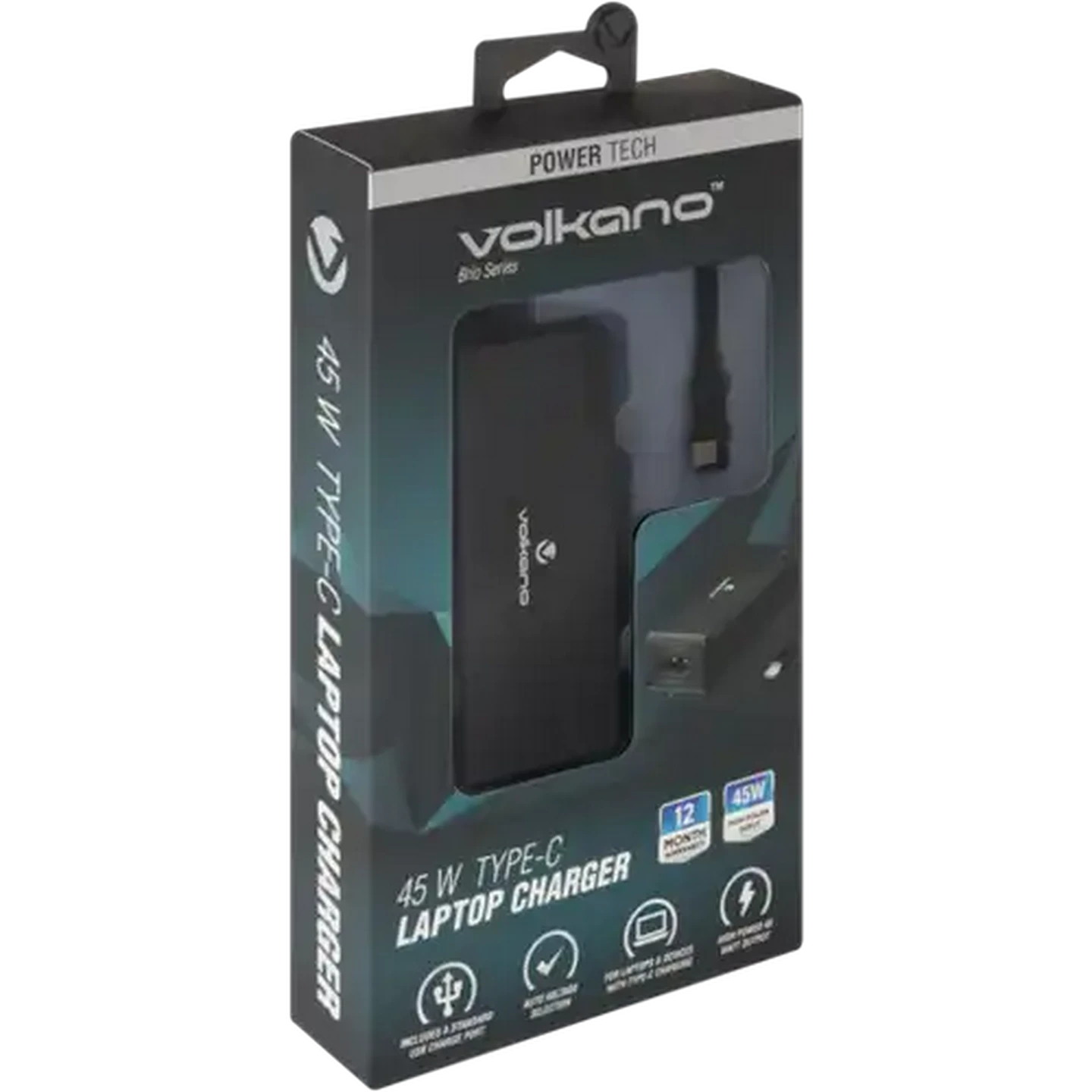Image of Volkano Brio Series Black Type-C Laptop Charger