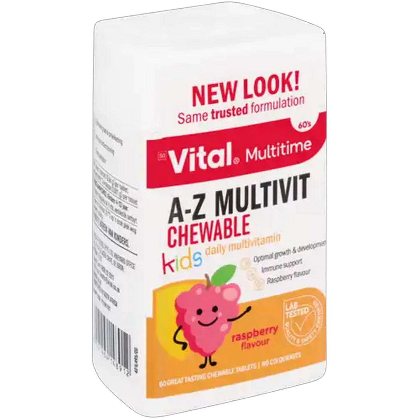 Image of Vital Kids Raspberry Flavour A-Z Multivitamin Chewable Tablets 60-Pack