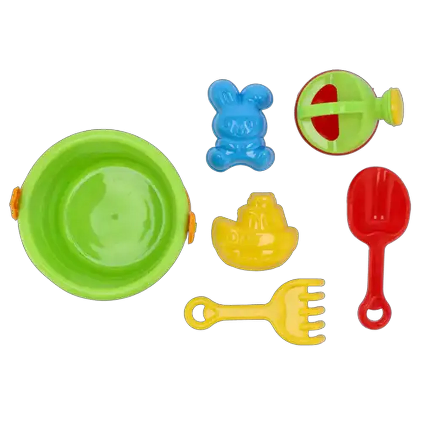 Image of Beach Toy's Bucket with Accessories 6 Piece (Colour May Vary)