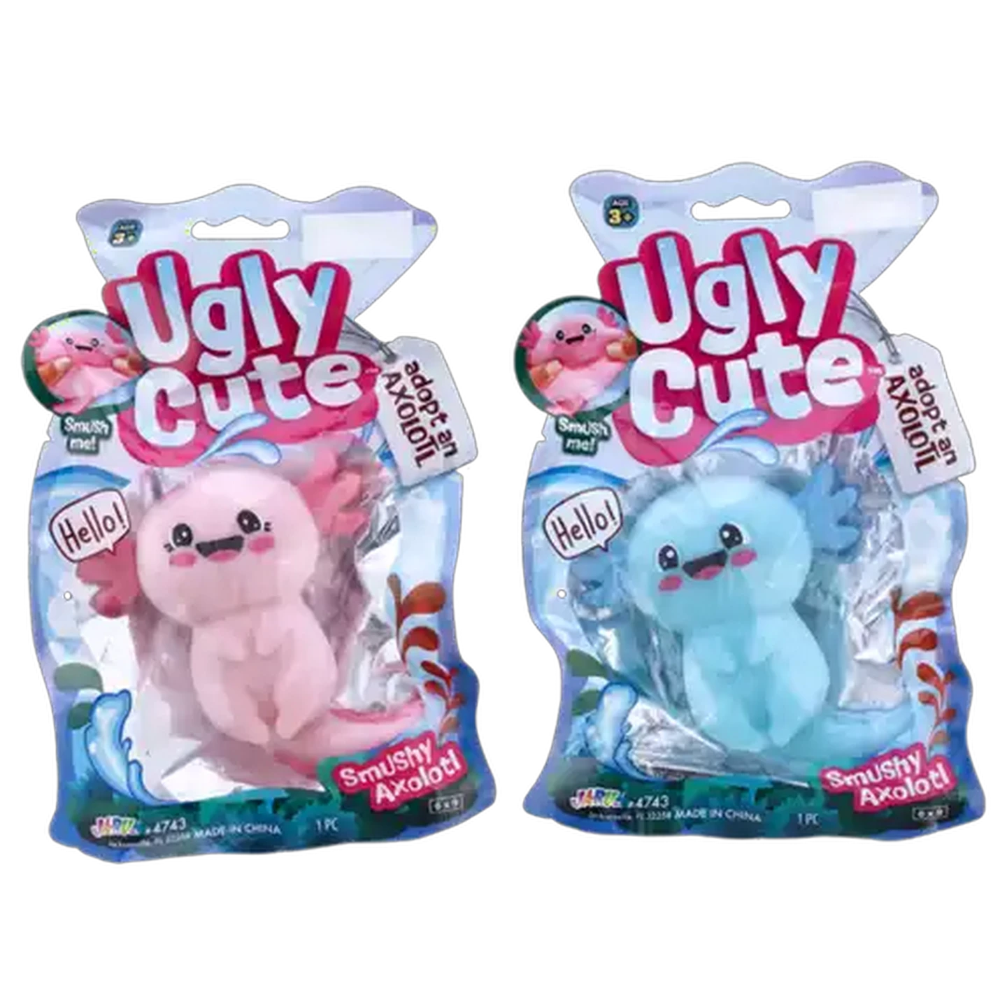 Image of Ja-Ru Ugly Cute Smush Me Axolotl (Colour May Vary)
