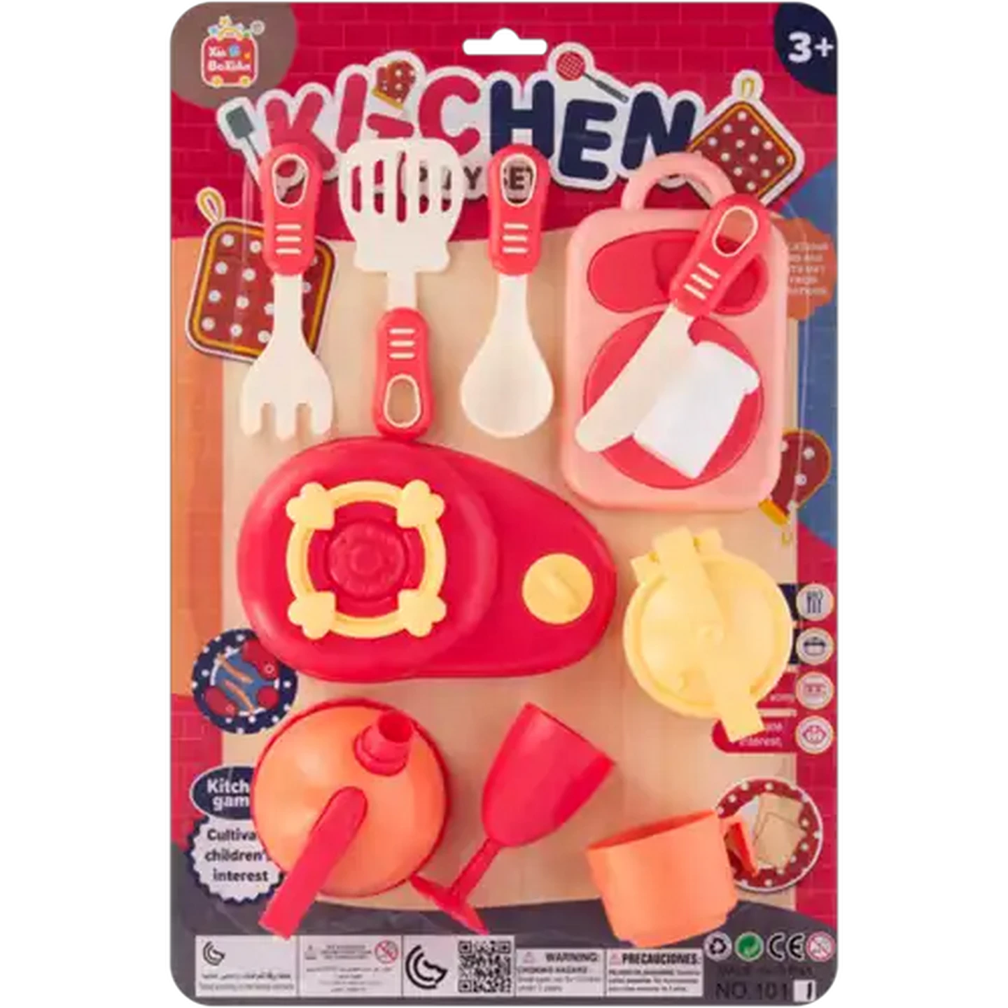 Image of Stove & Kettle Kitchen Toy Set 11 Piece (Colour May Vary)