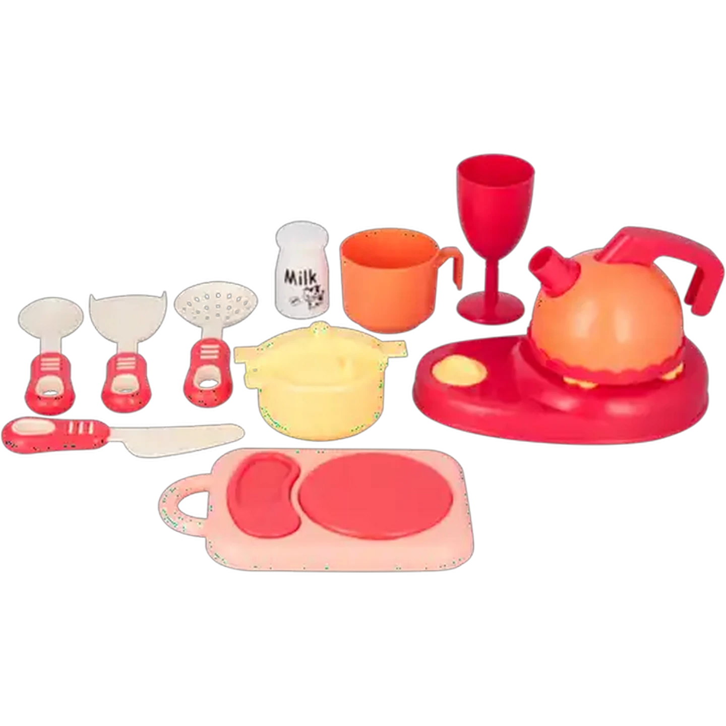 Image of Stove & Kettle Kitchen Toy Set 11 Piece (Colour May Vary)