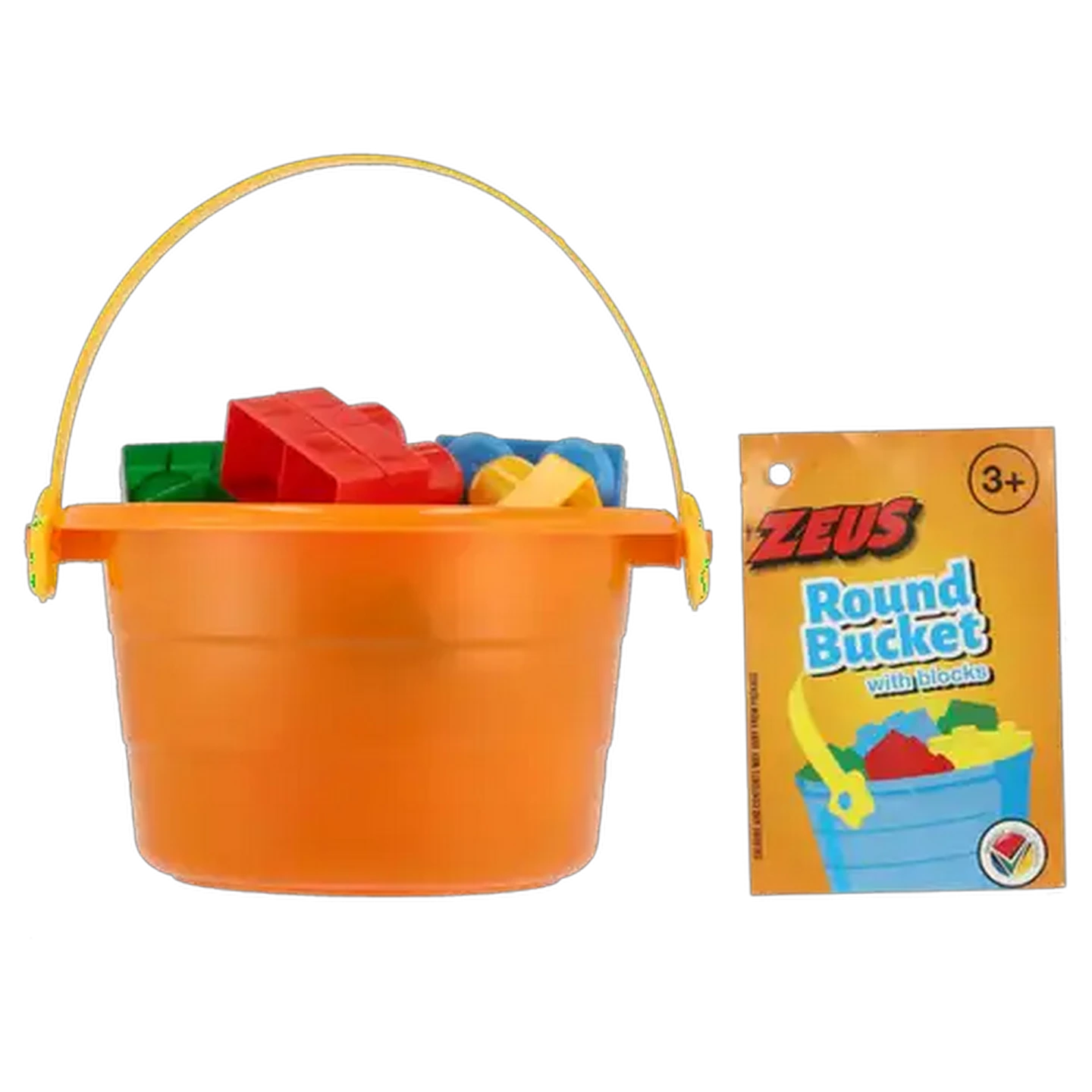 Image of Zeus Round Bucket with Blocks 25 Piece