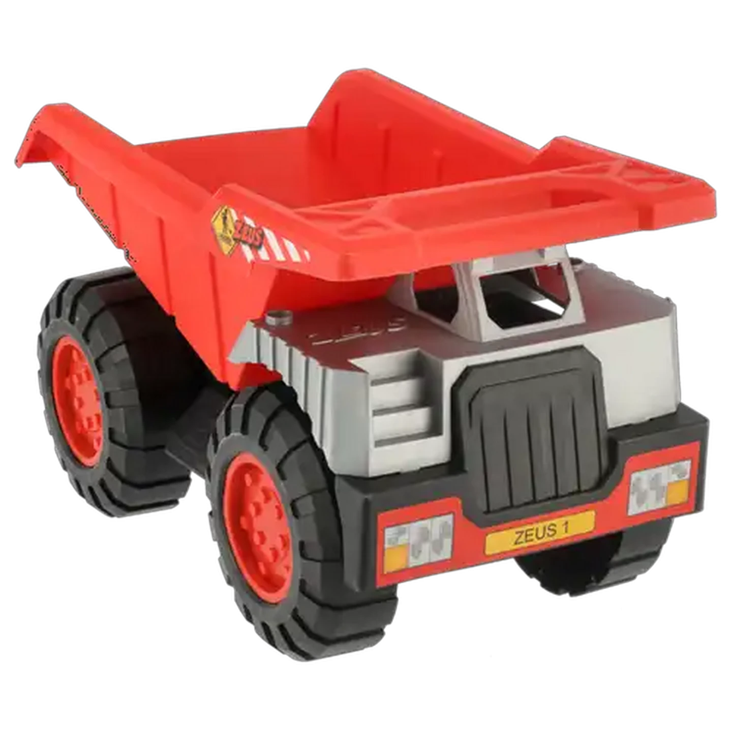Image of Zeus Red & Grey Dump Truck with Building Blocks 36cm