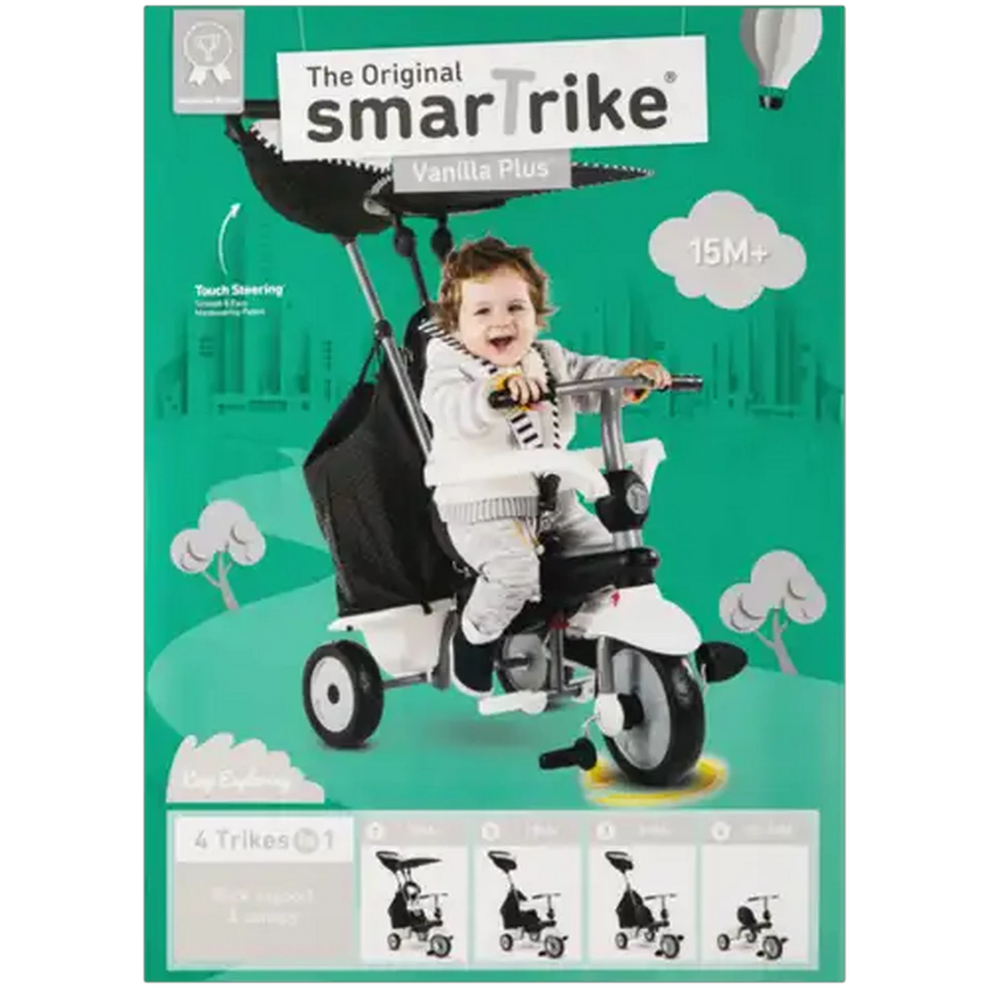 Image of smarTrike Black 4-In-1 Toddler Tricycle