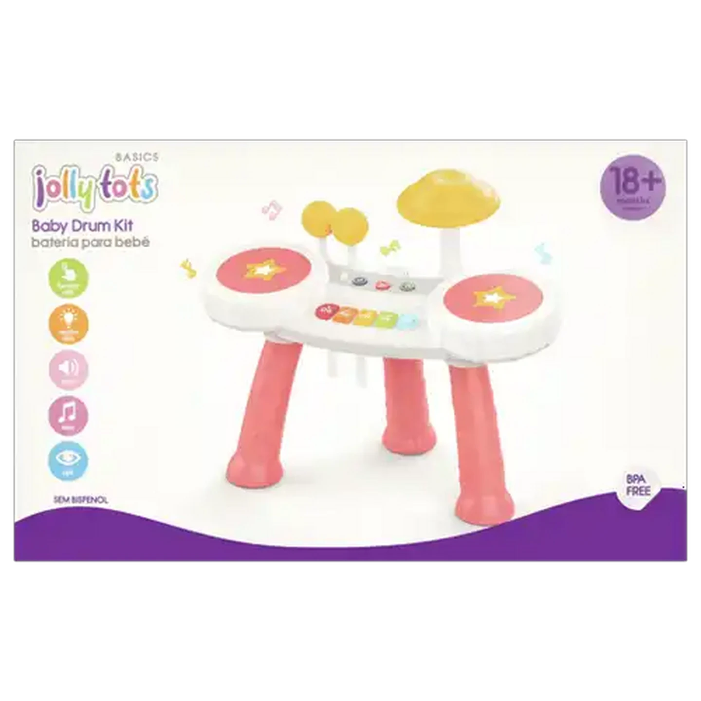 Image of Jolly Tots Music & Light Drum Kit 18 Months +