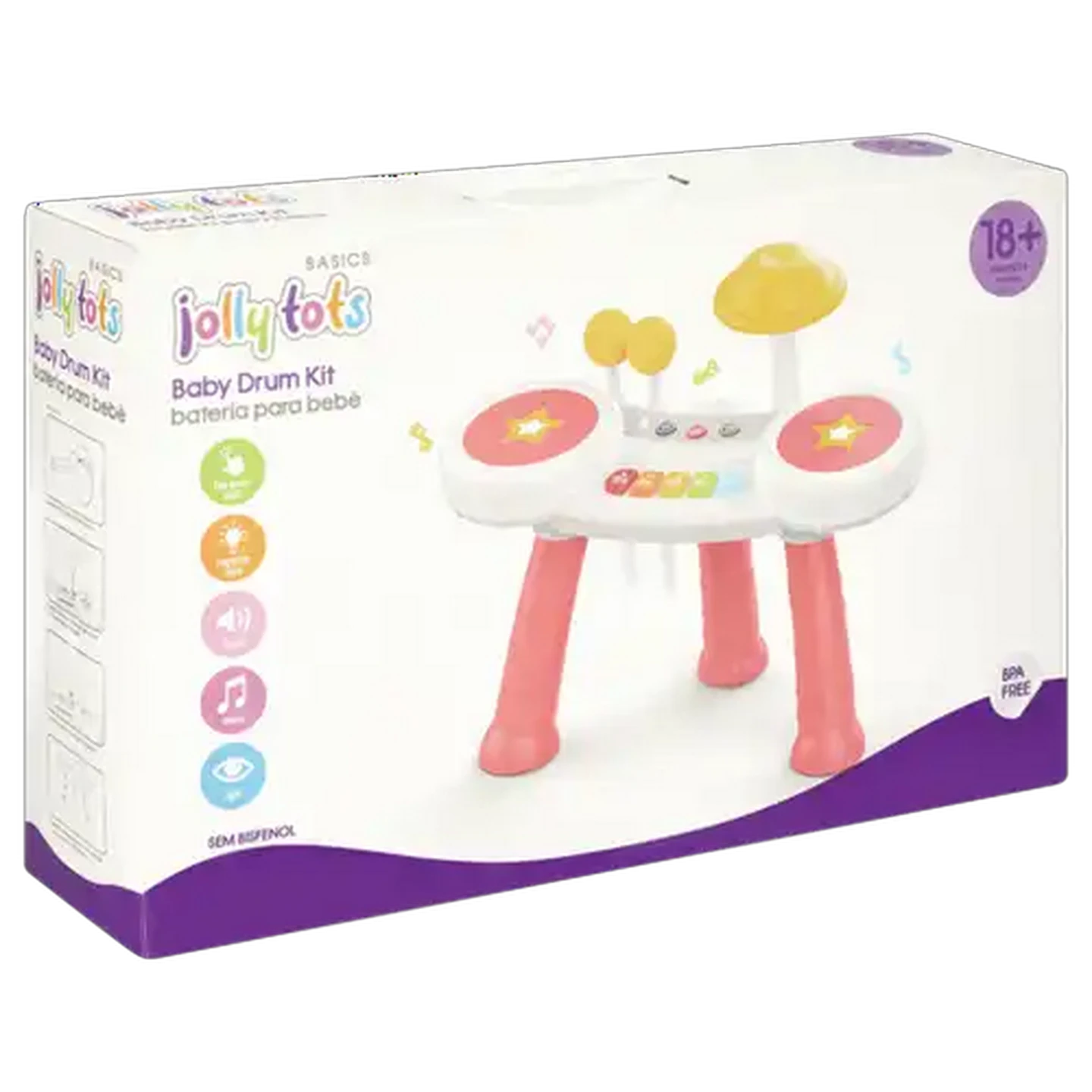 Image of Jolly Tots Music & Light Drum Kit 18 Months +