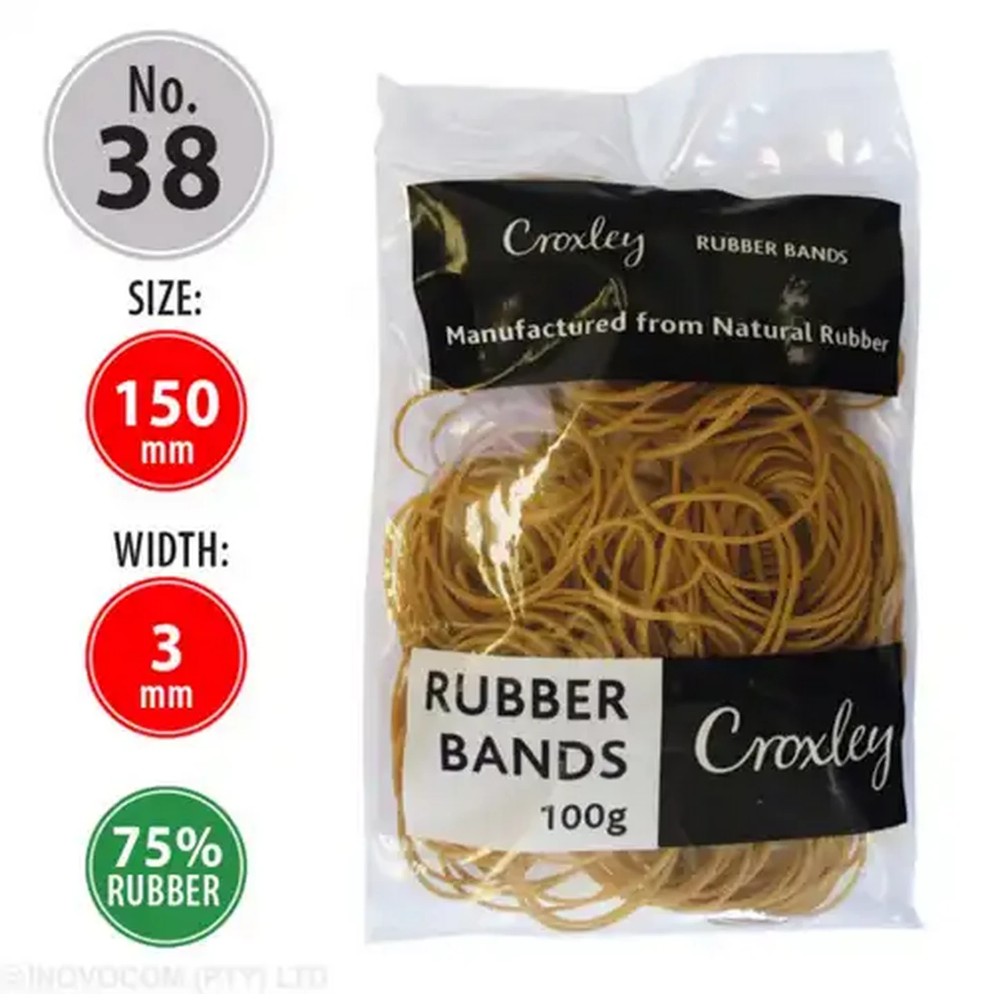 Image of Croxley Brown Rubber Bands 100g