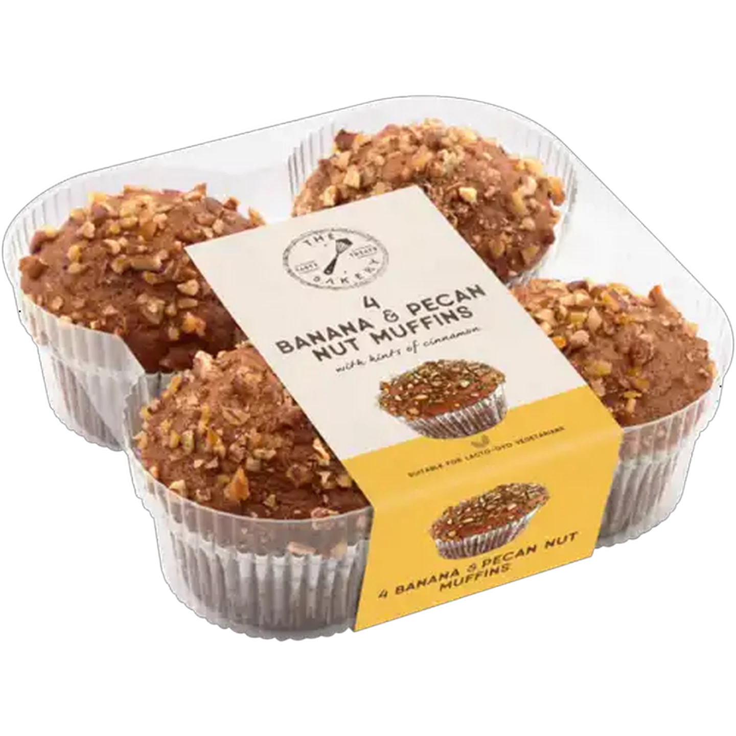 Image of The Bakery Banana & Pecan Nut Muffins 4 Pack