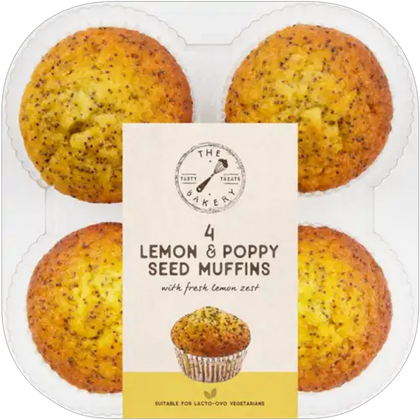 Image of The Bakery Lemon & Poppy Seed Muffins 4 Pack