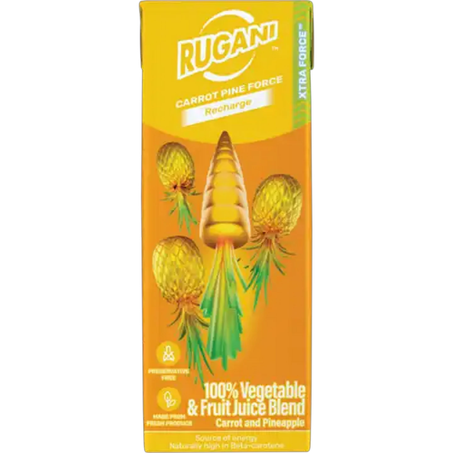 Image of Rugani Xtra Force Carrot Pine Force 100% Carrot Pine Force Vegetable & Fruit Juice Blend 330ml