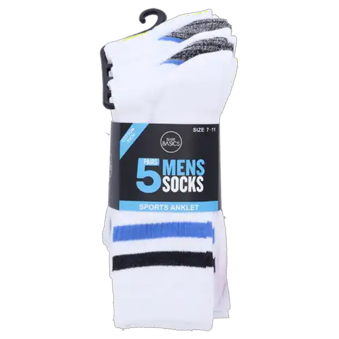 Image of Bare Basics Sports Mens Socks 5-Pack