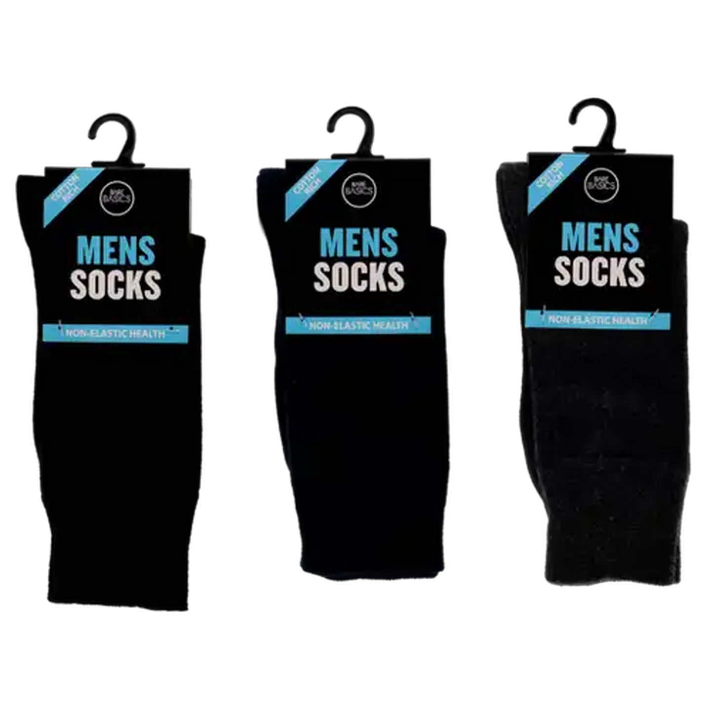 Image of Bare Basics Mens Cotton Rich Non-Elastic Health Socks 7-11 (Colour May Vary)
