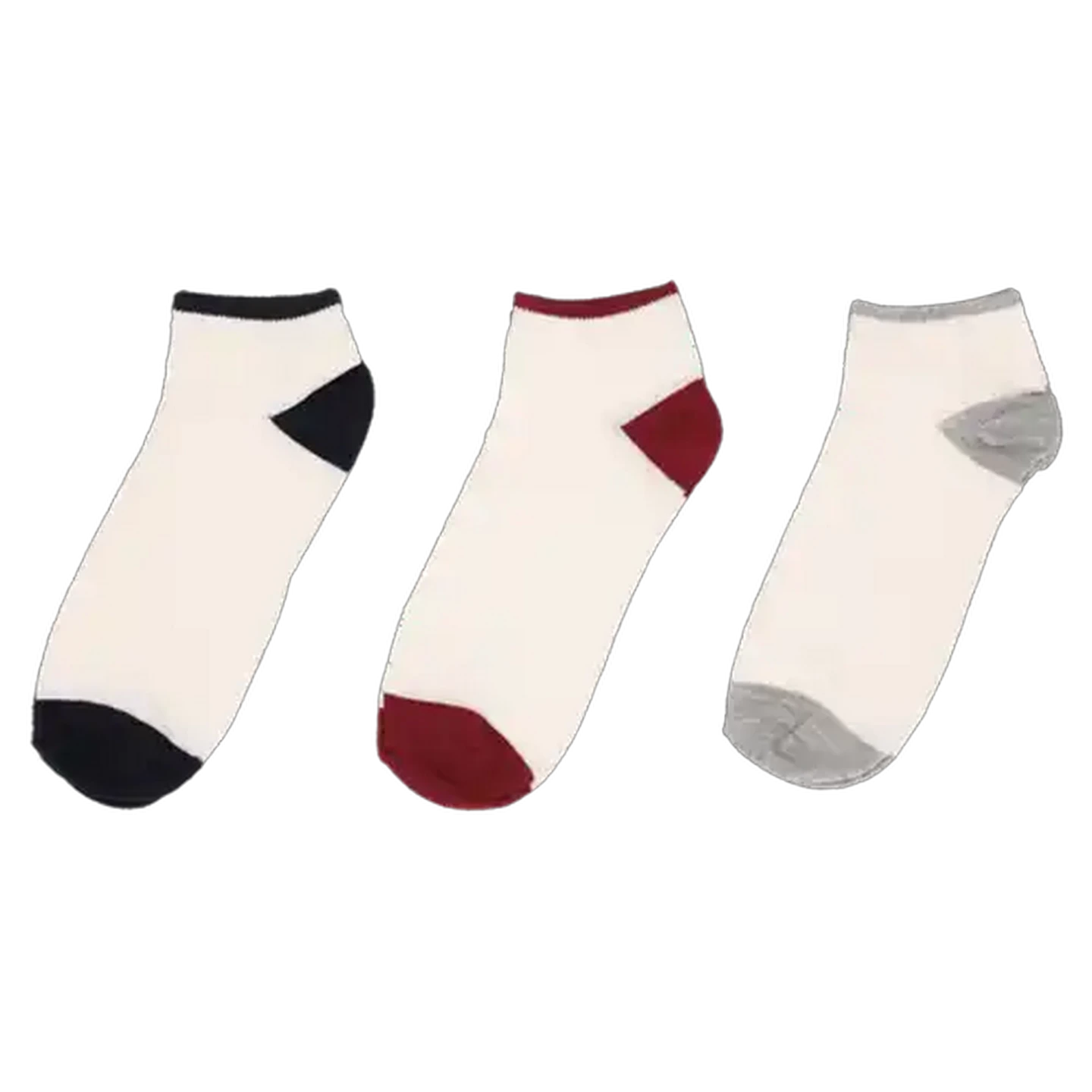 Image of Bare Basics Men's Low Cut Heel & Toe Socks Size 7-11 3-Pack