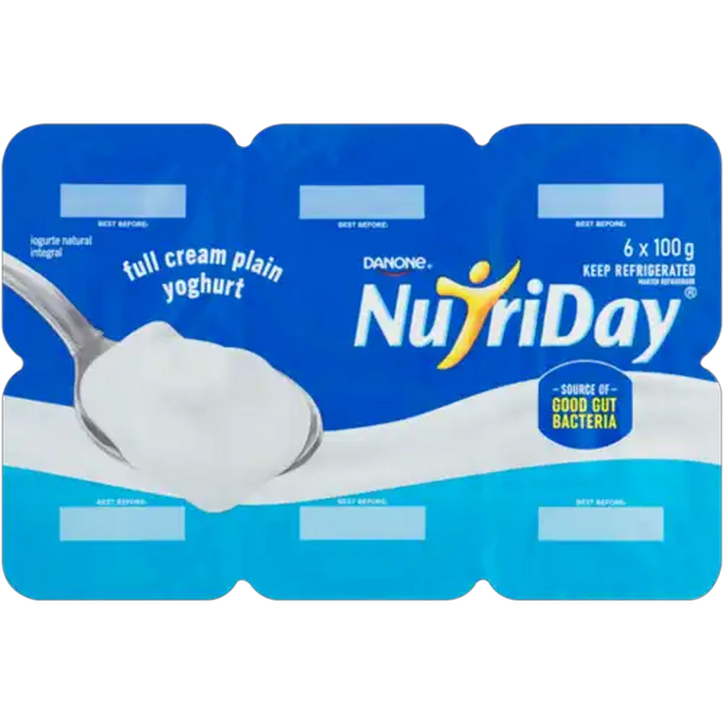 Image of Danone NutriDay Plain Full Cream Yoghurt 6 x 100g