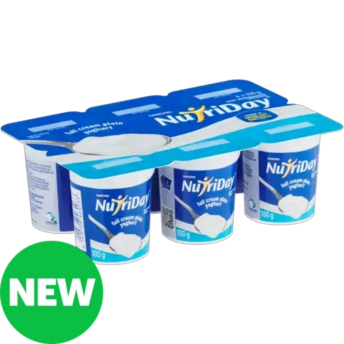 Image of Danone NutriDay Plain Full Cream Yoghurt 6 x 100g