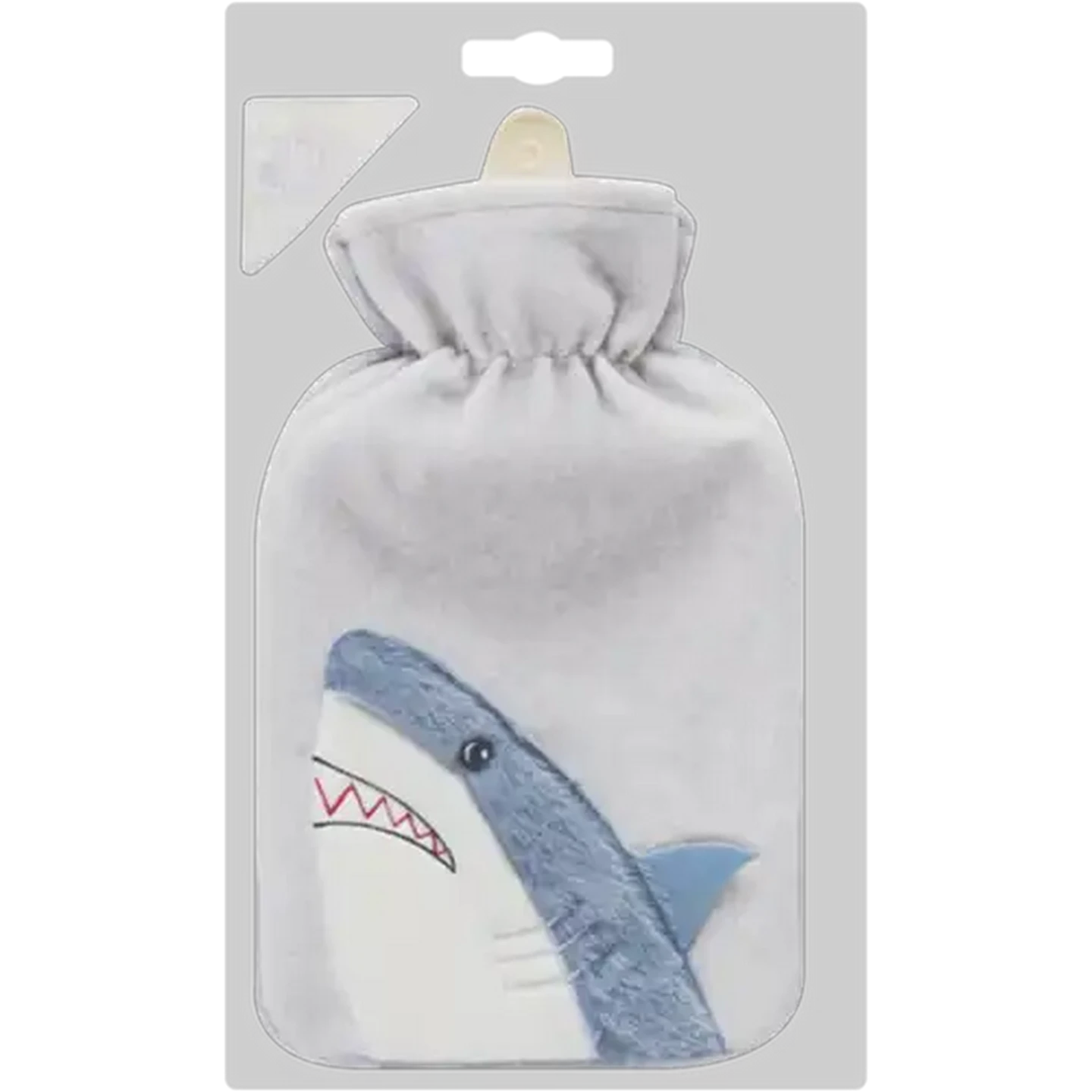 Image of Hot Water Bottle With Knitted Shark Cover 2L