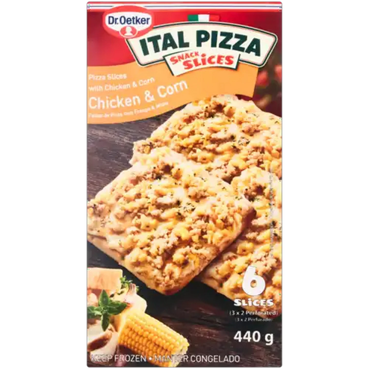 Image of Dr. Oetker Ital Pizza Snack Slices Chicken & Corn Pizza 6 Pack