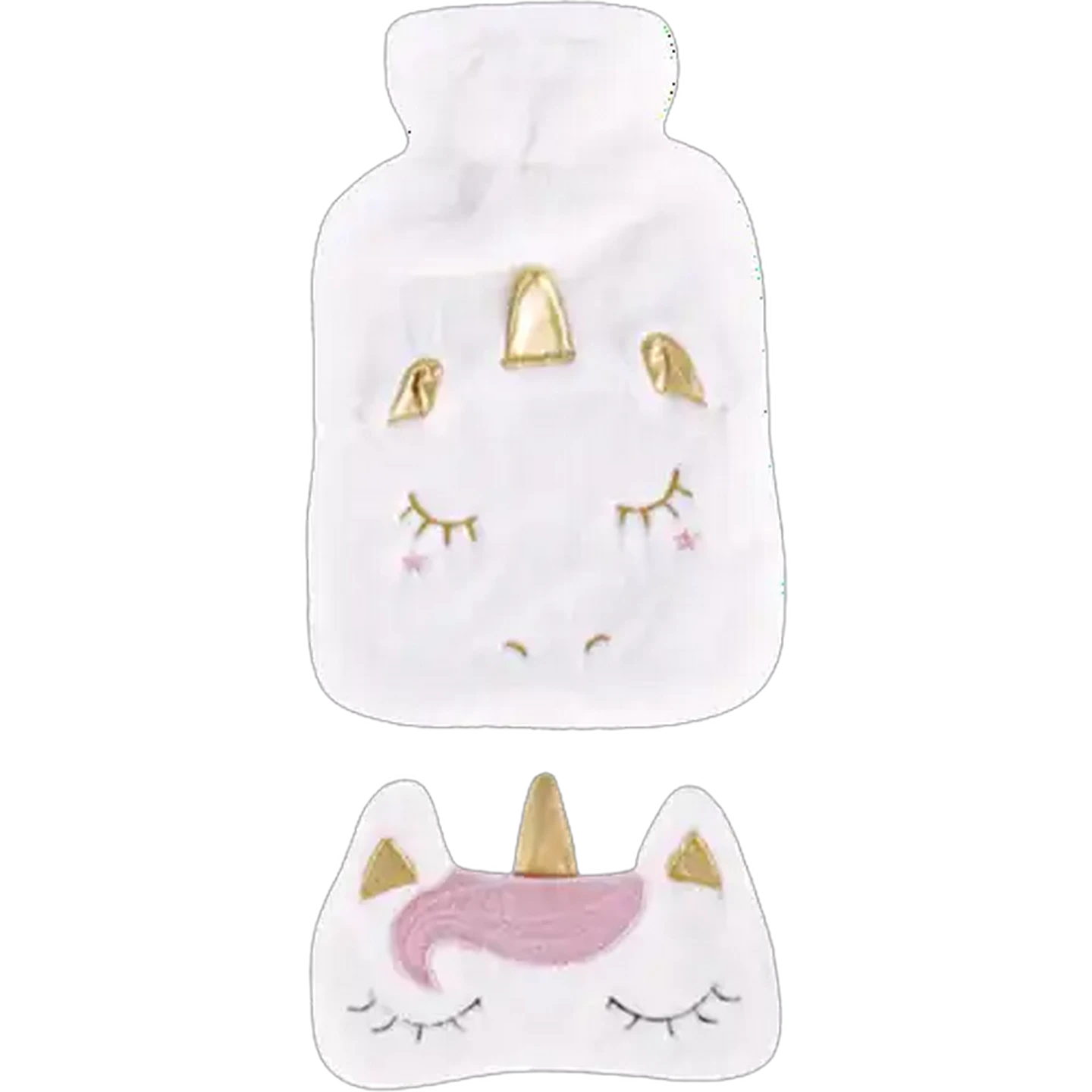 Image of Hot Water Bottle with Fur Eye Mask 750ml (Design May Vary)