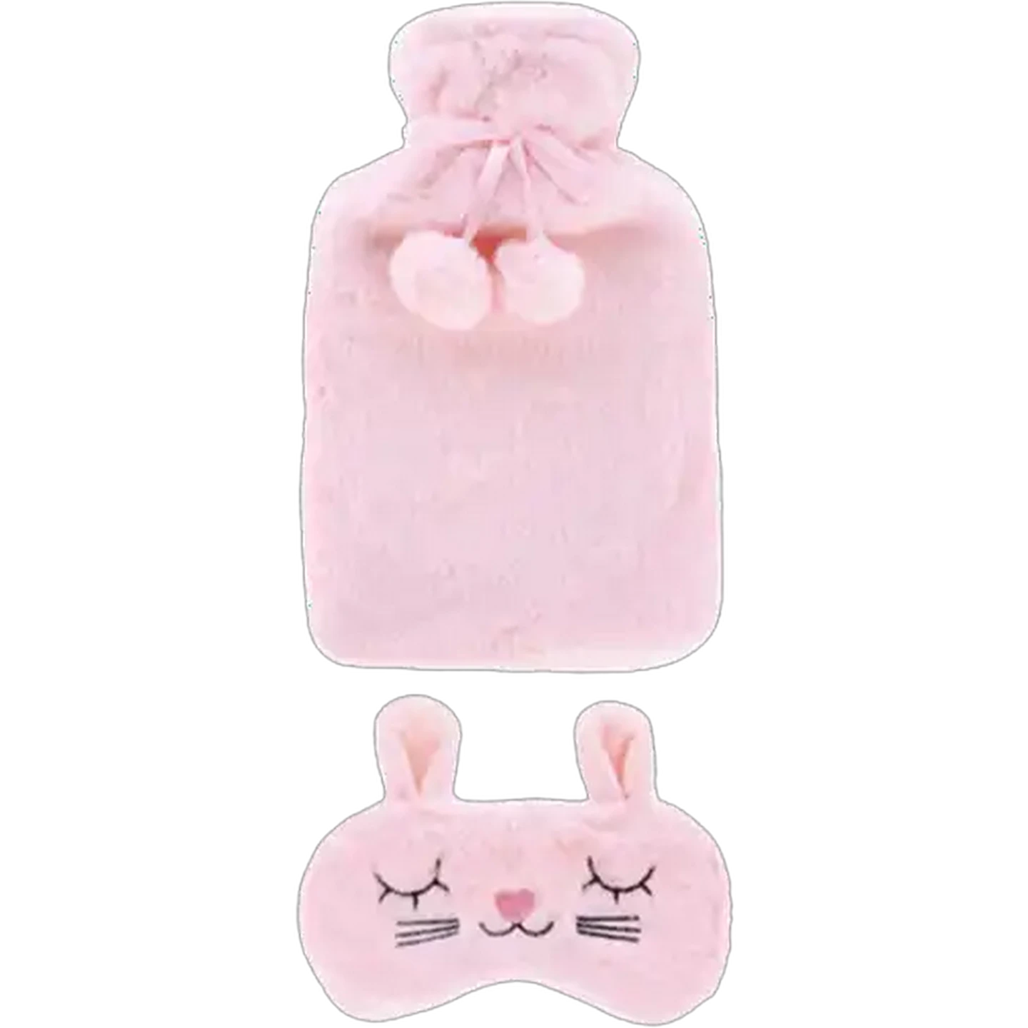 Image of Hot Water Bottle with Fur Eye Mask 750ml (Design May Vary)
