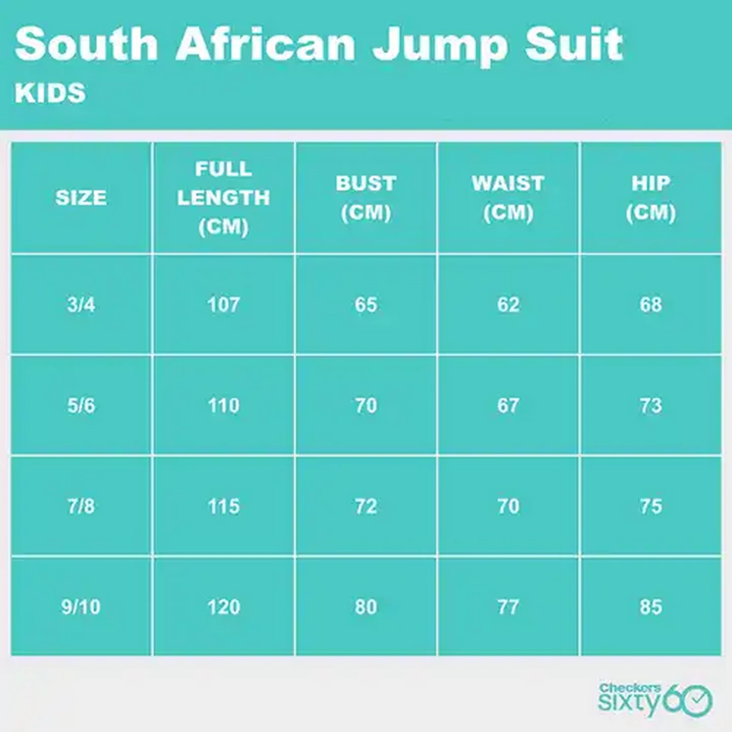 Image of Sixty60 Kids South African Flag Jumpsuit 7 - 8 Years