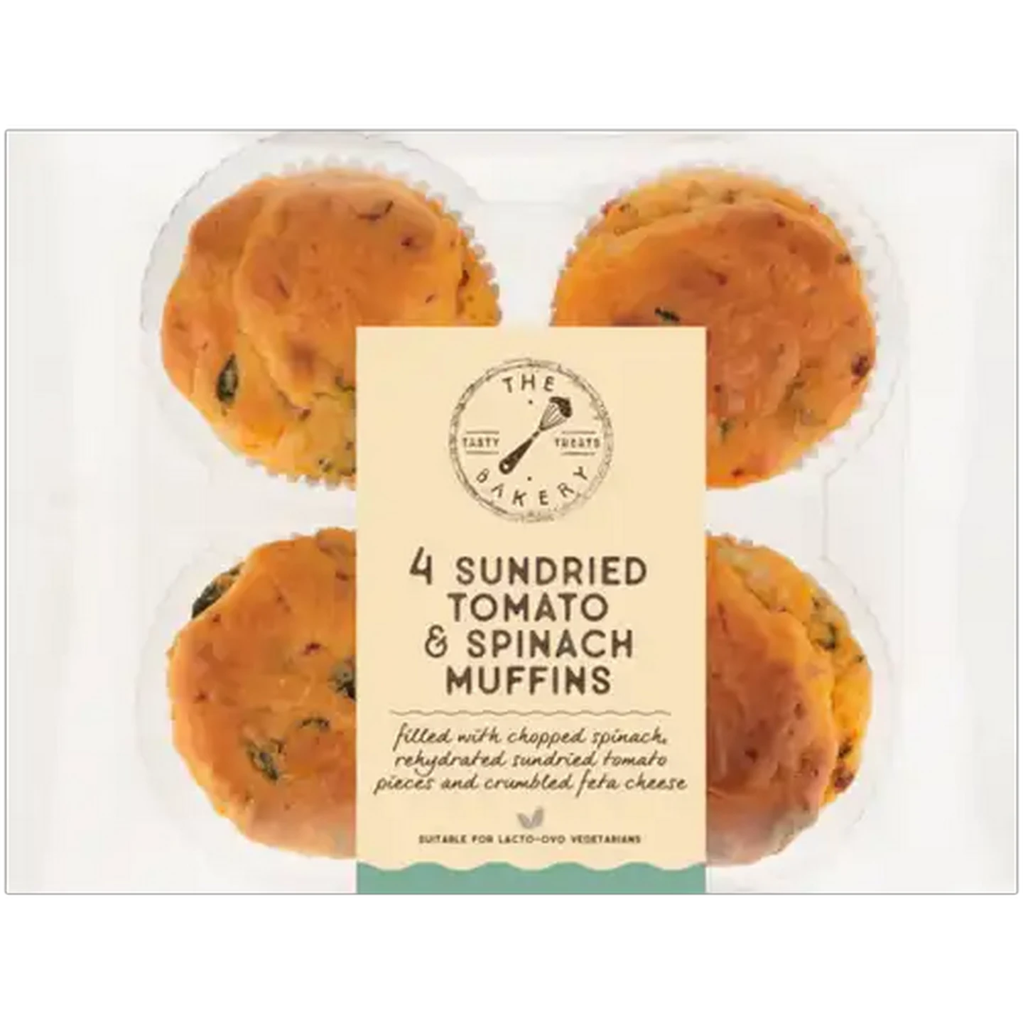 Image of The Bakery Sundried Tomato & Spinach Muffins 4 Pack