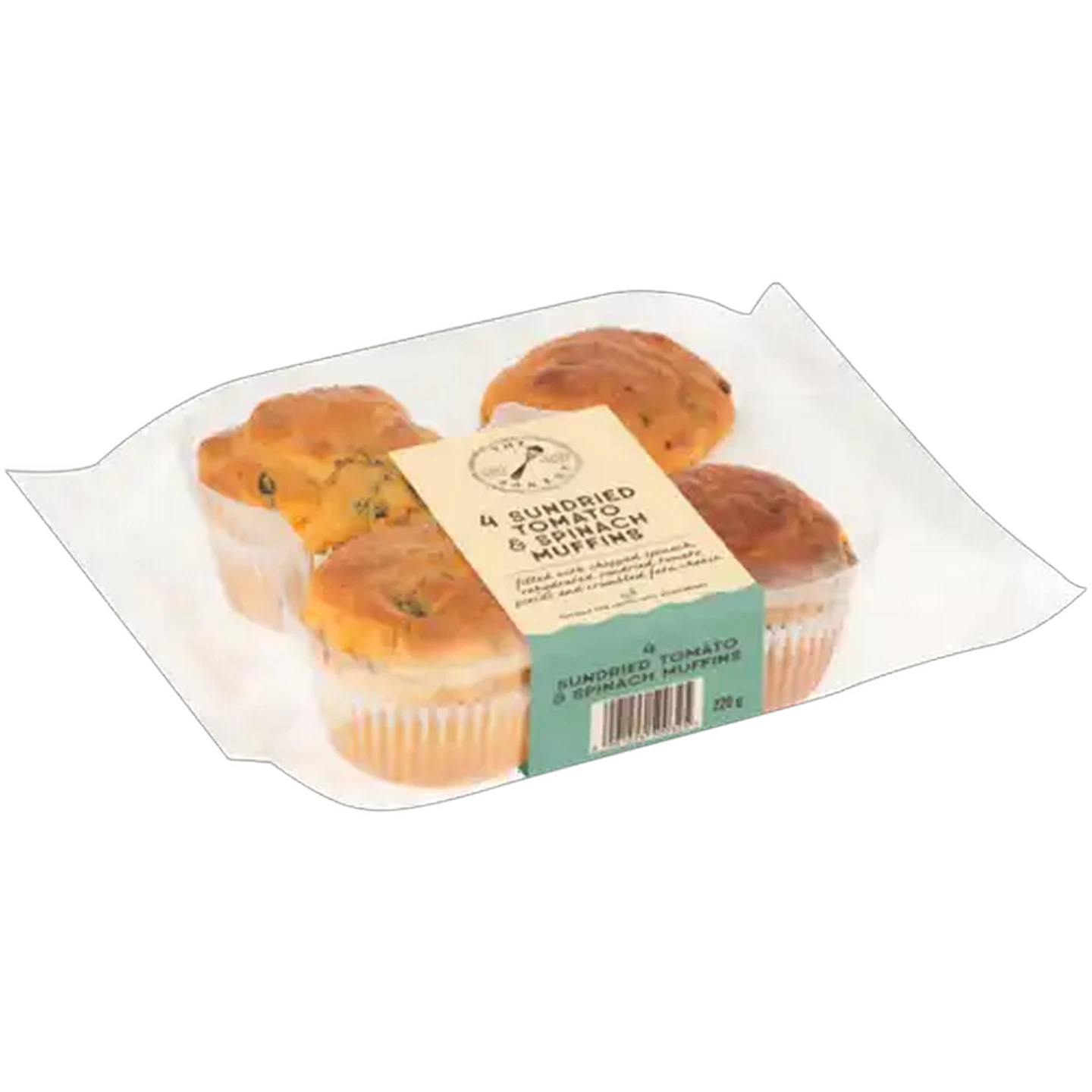 Image of The Bakery Sundried Tomato & Spinach Muffins 4 Pack