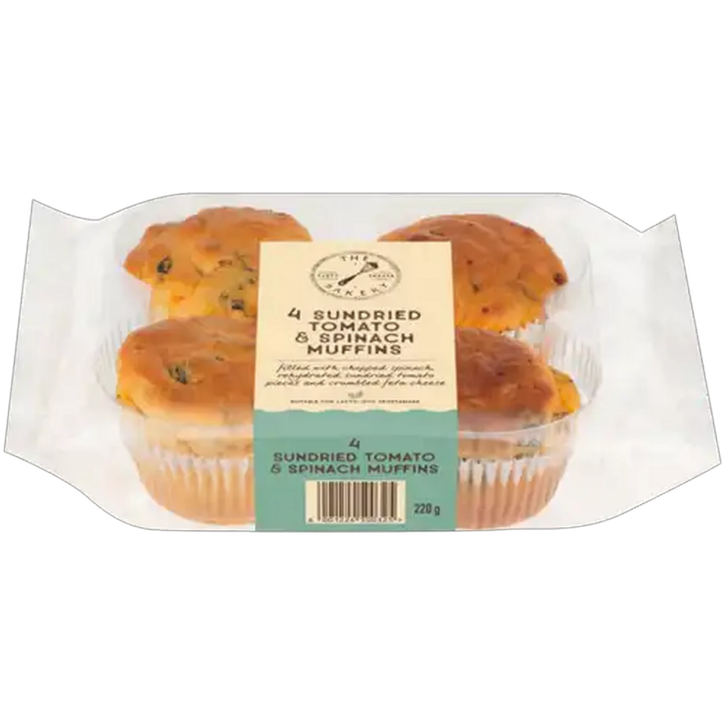 Image of The Bakery Sundried Tomato & Spinach Muffins 4 Pack