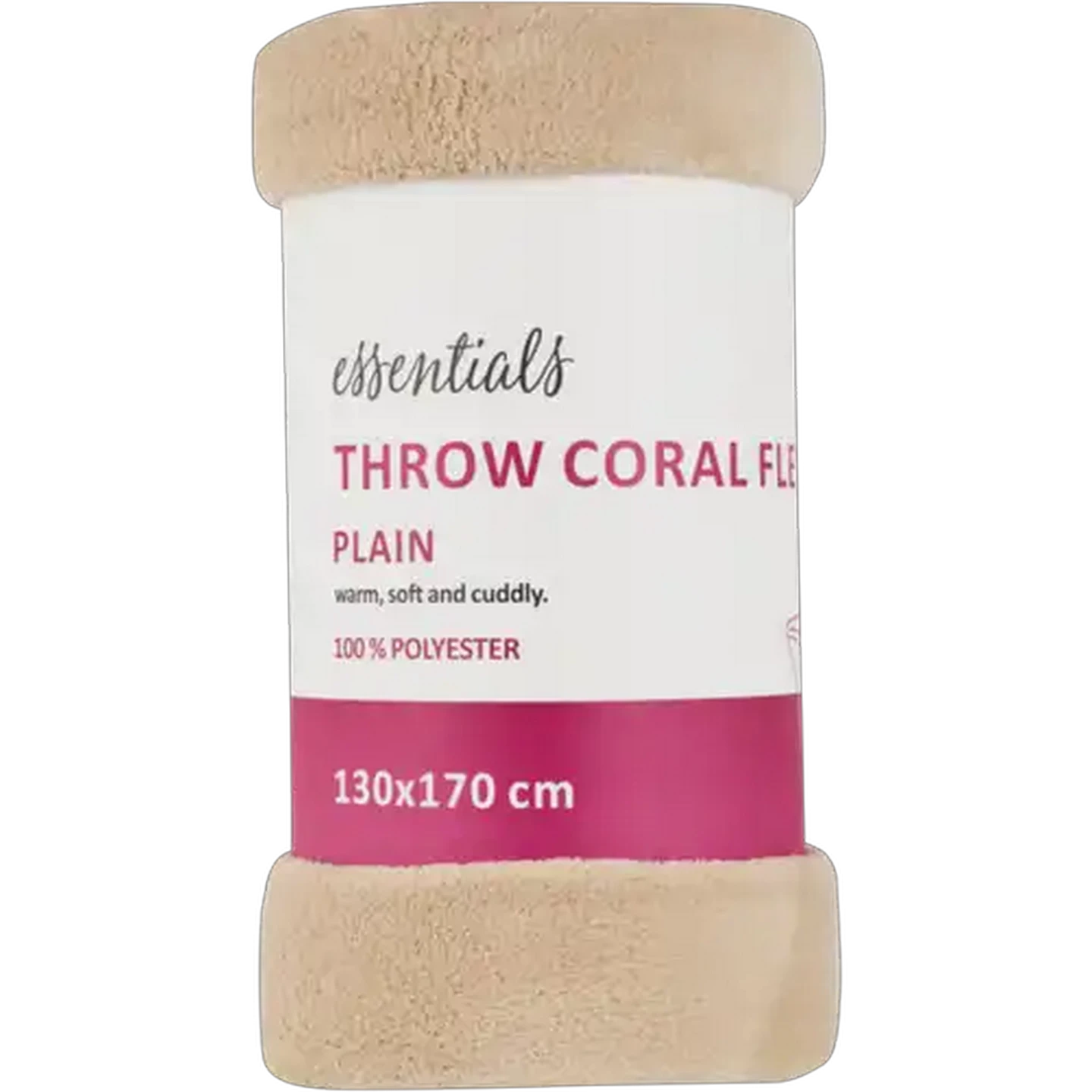 Image of Essentials Coral Fleece Throw Blanket 130 x 170cm (Colour May Vary)