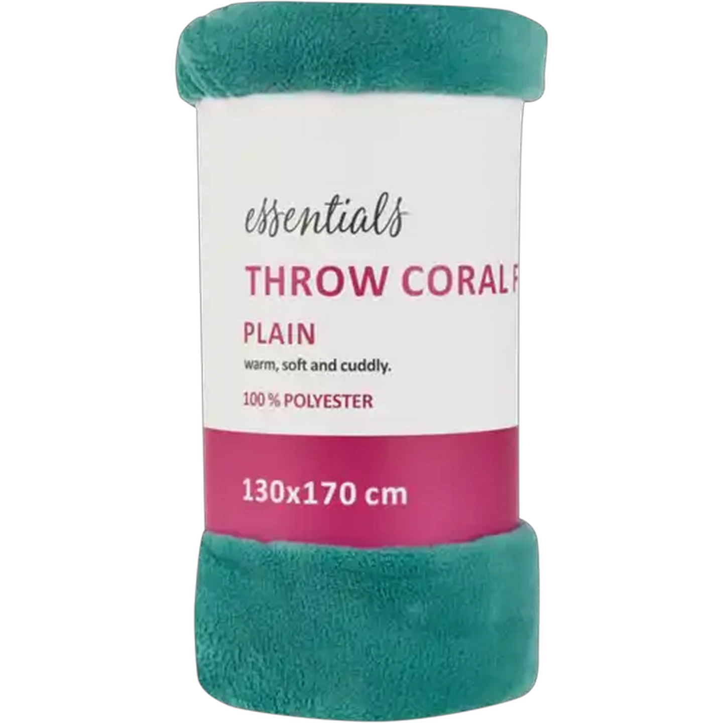 Image of Essentials Coral Fleece Throw Blanket 130 x 170cm (Colour May Vary)