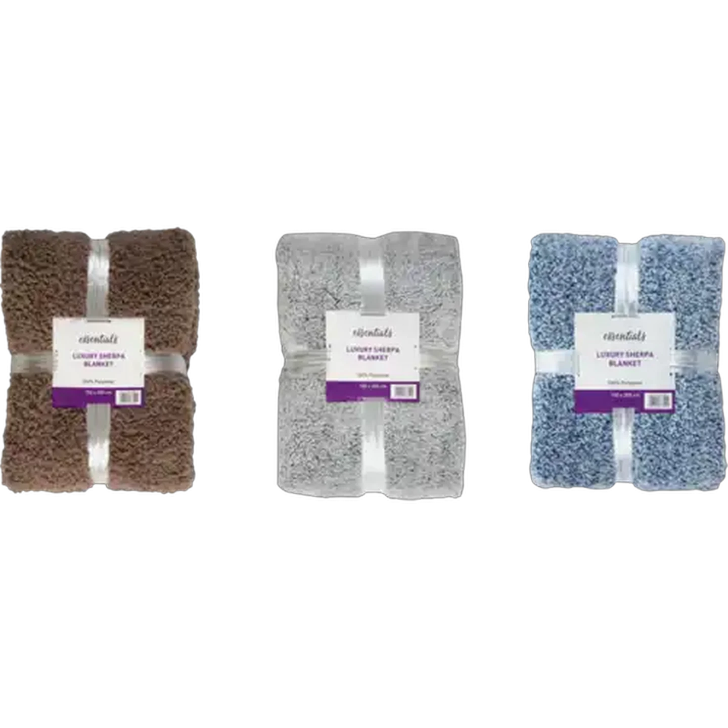 Image of Essentials Luxury Sherpa Blanket 150 x 200cm (Colour May Vary)