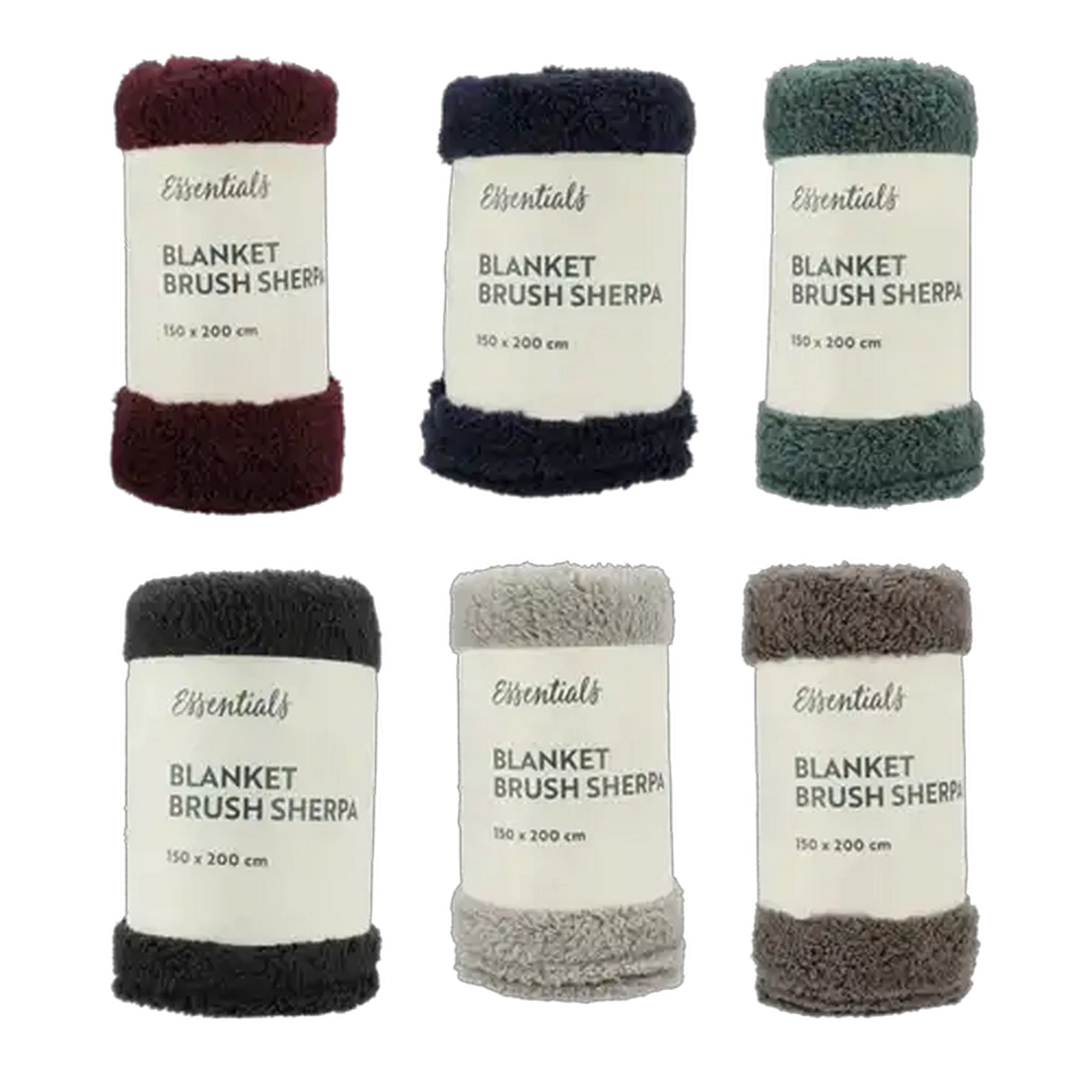 Image of Essentials Brush Sherpa Blanket 150 x 200cm (Colour May Vary)