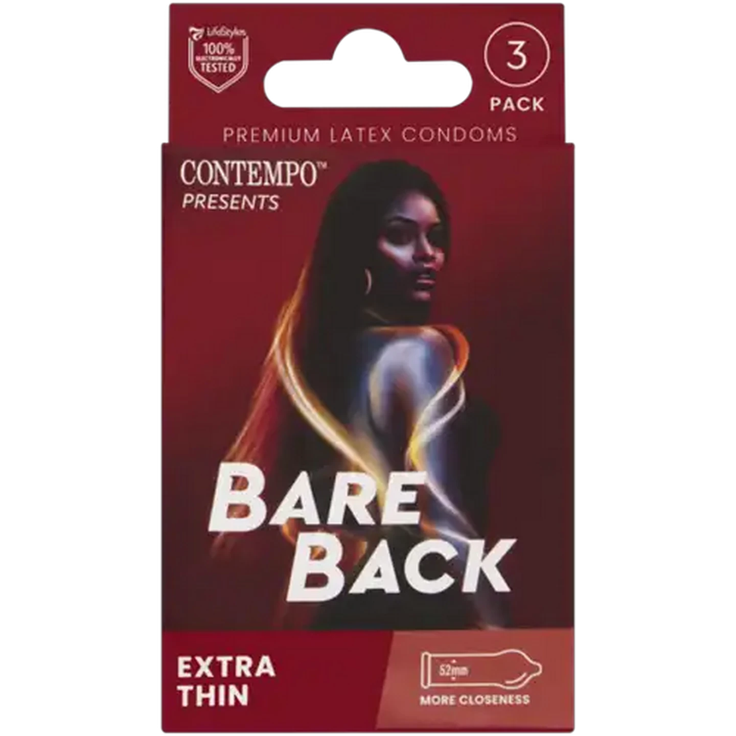 Image of Contempo Bareback Extra Thin Premium Latex Condoms 3 Pack