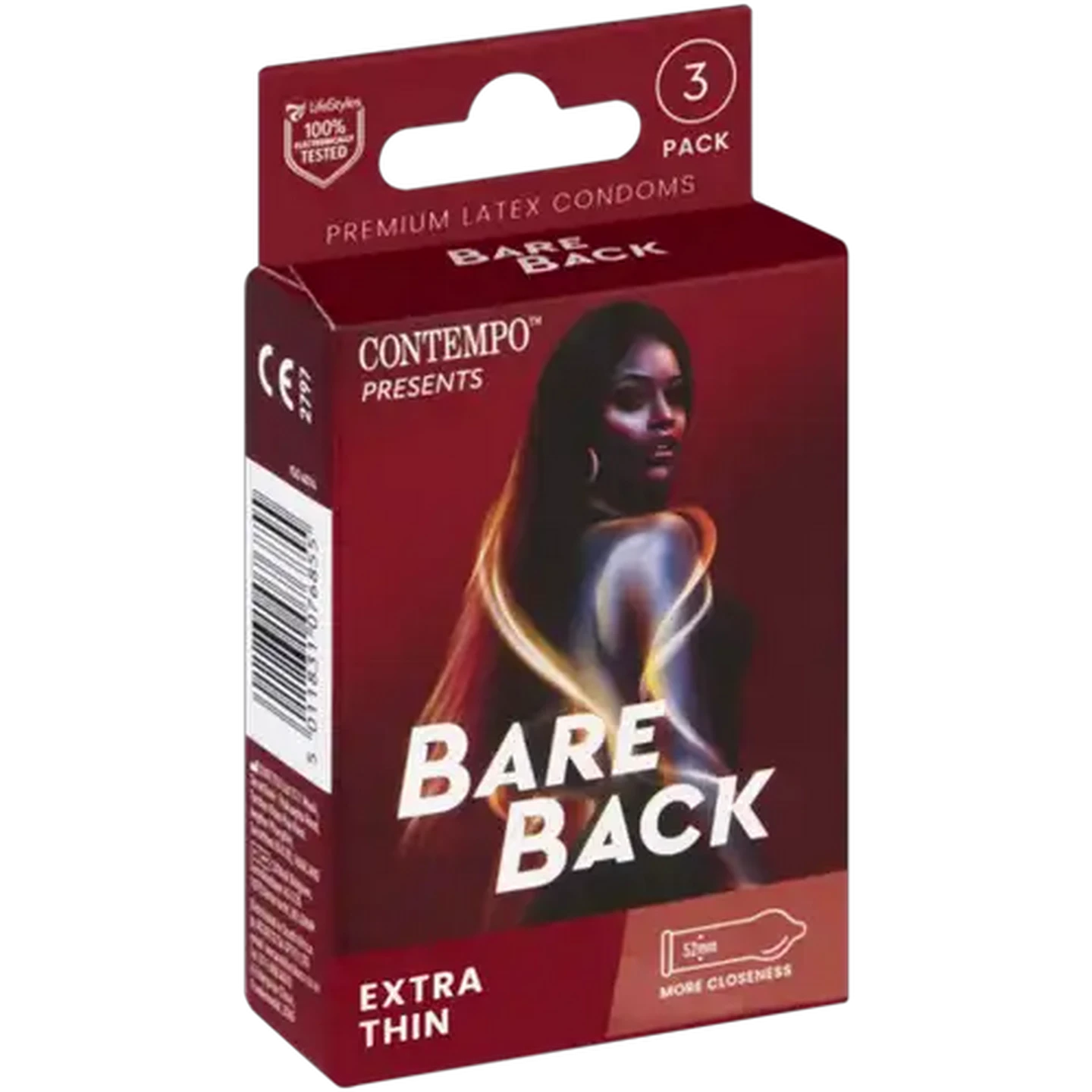 Image of Contempo Bareback Extra Thin Premium Latex Condoms 3 Pack