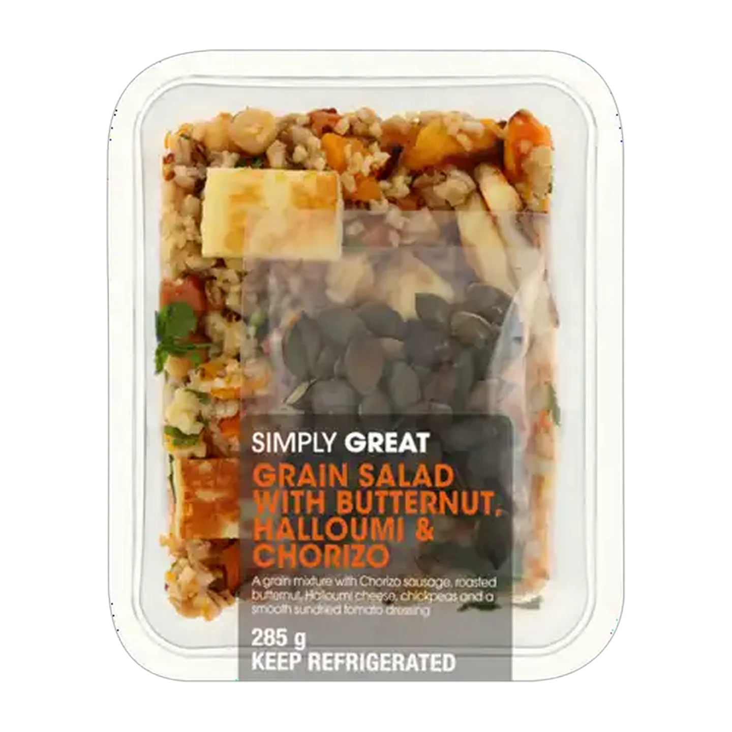 Image of Simply Great Grain Salad With Butternut, Halloumi & Chorizo 295g