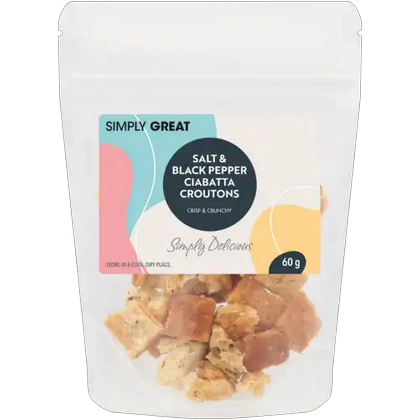 Image of Simply Great Salt & Black Pepper Ciabatta Croutons 60g