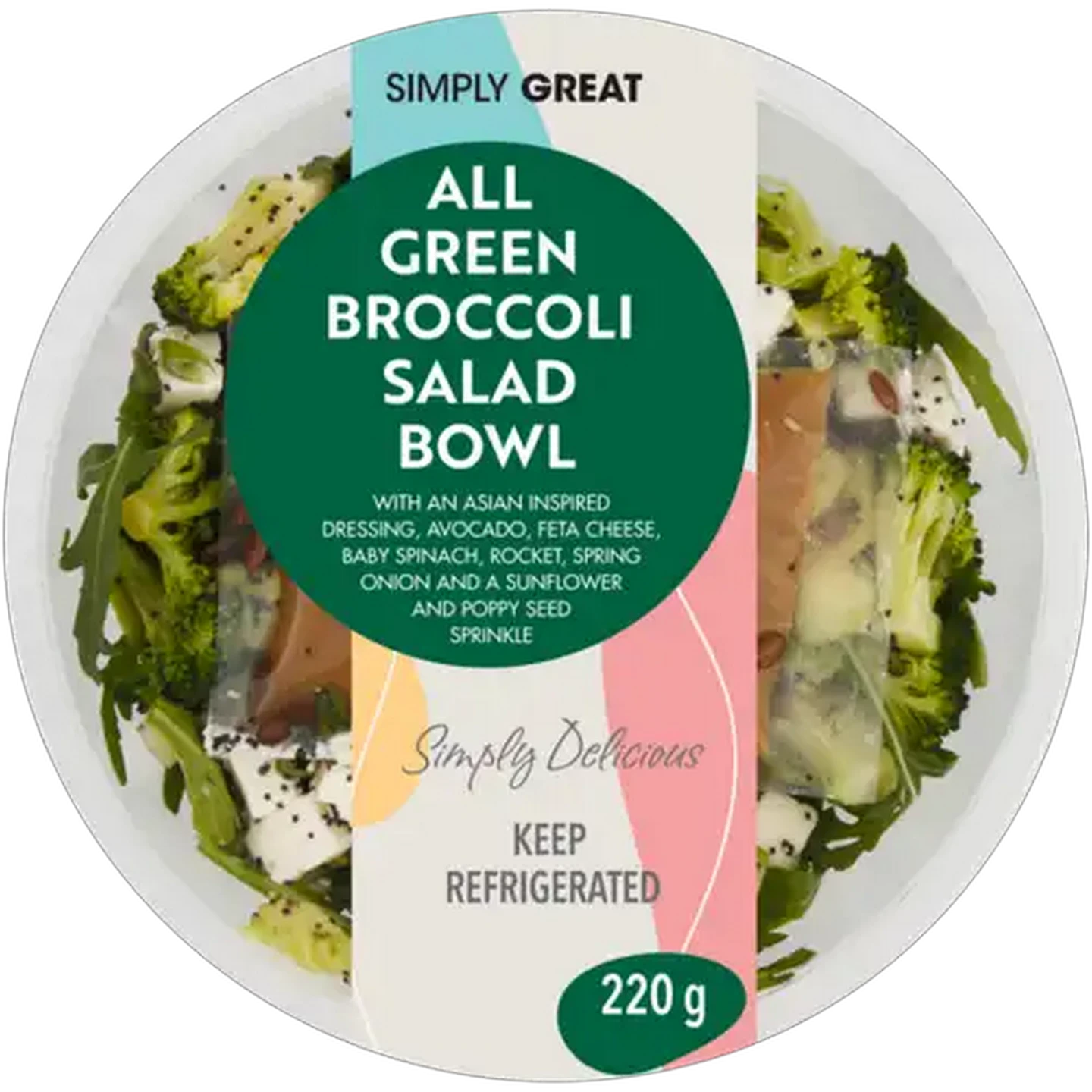 Image of Simply Great All Green Broccoli Salad Bowl 220g