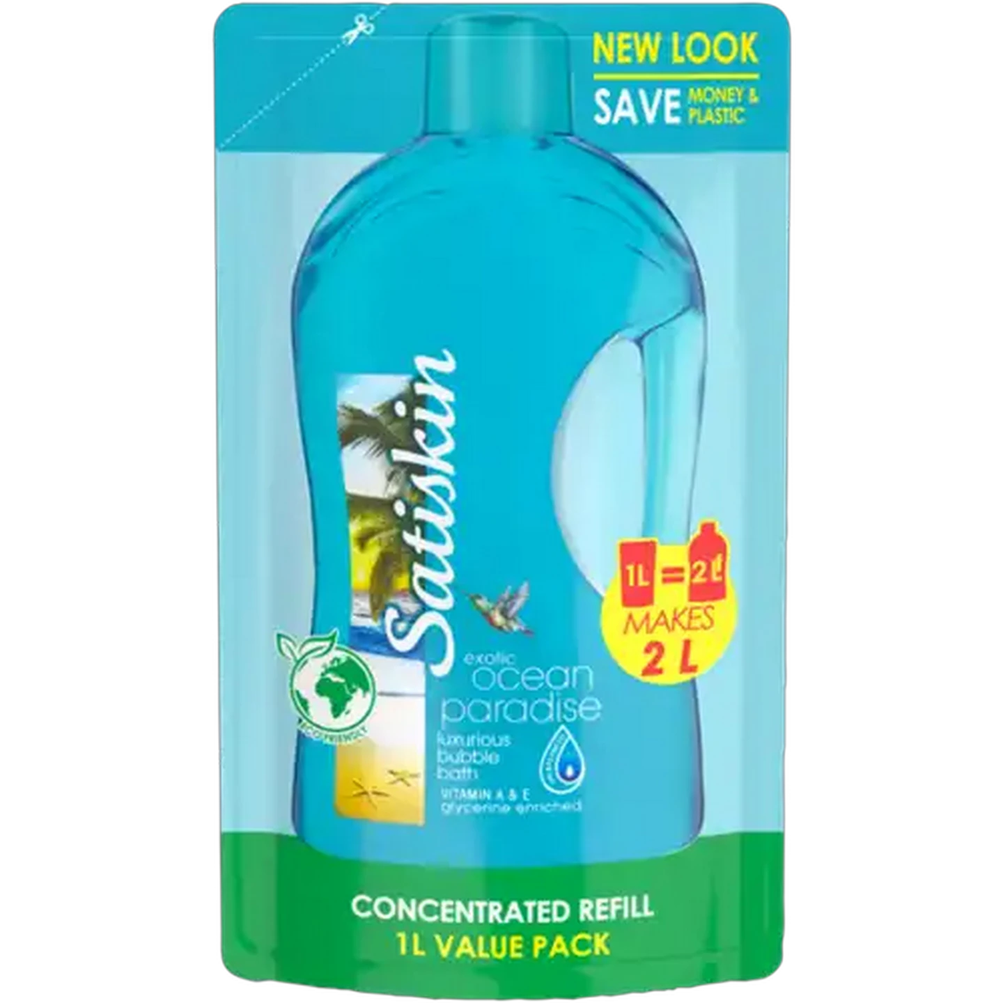 Image of Satiskin Exotic Ocean Paradise Concentrated Bubble Bath Refill 1L