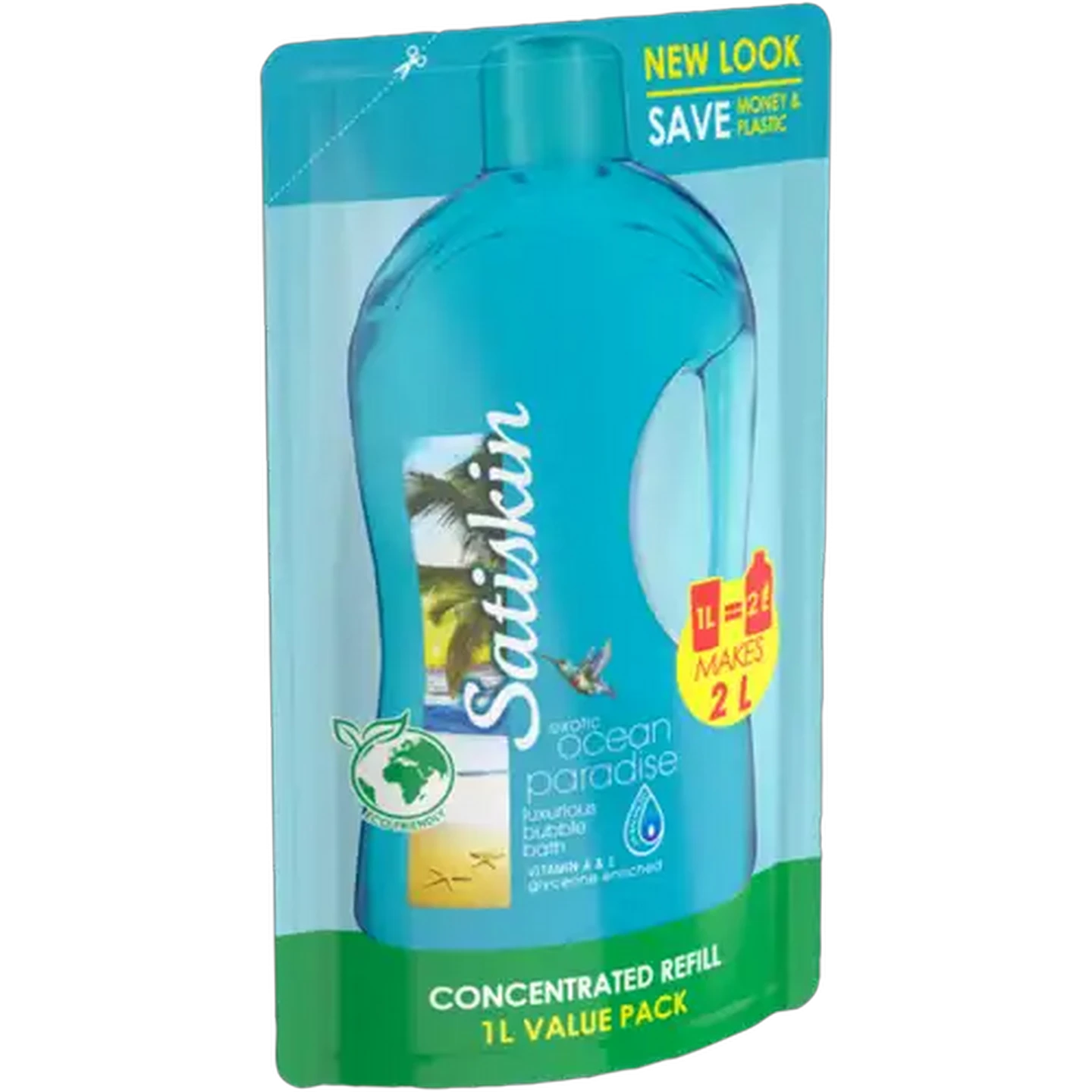 Image of Satiskin Exotic Ocean Paradise Concentrated Bubble Bath Refill 1L