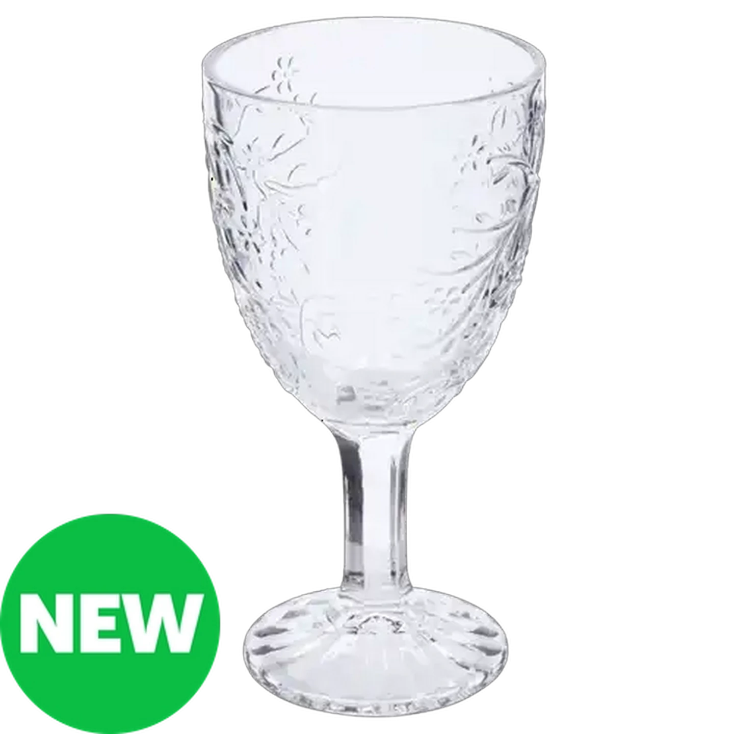Image of Daisy Floral Textured Stemmed Glass 310ml
