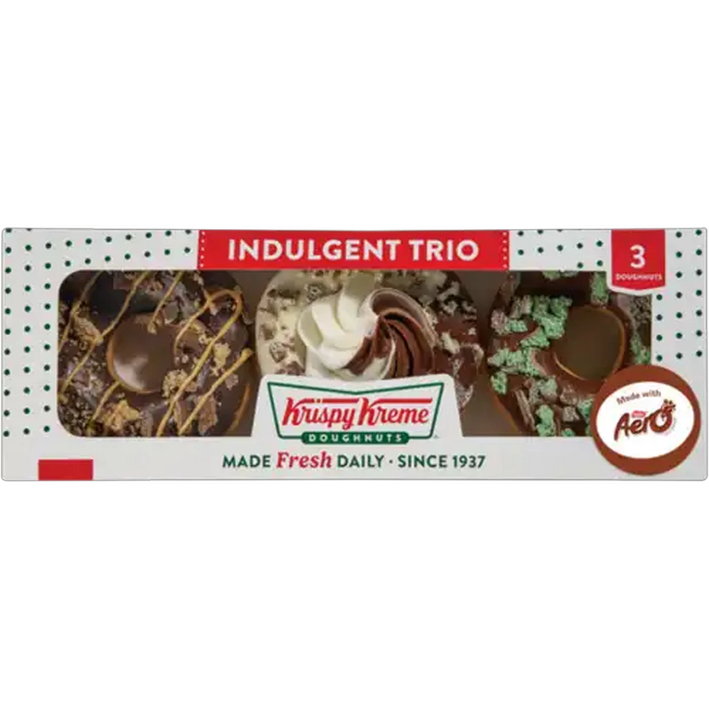 Image of Krispy Kreme x Nestlé Aero® Indulgent Trio Doughnuts 3-Pack