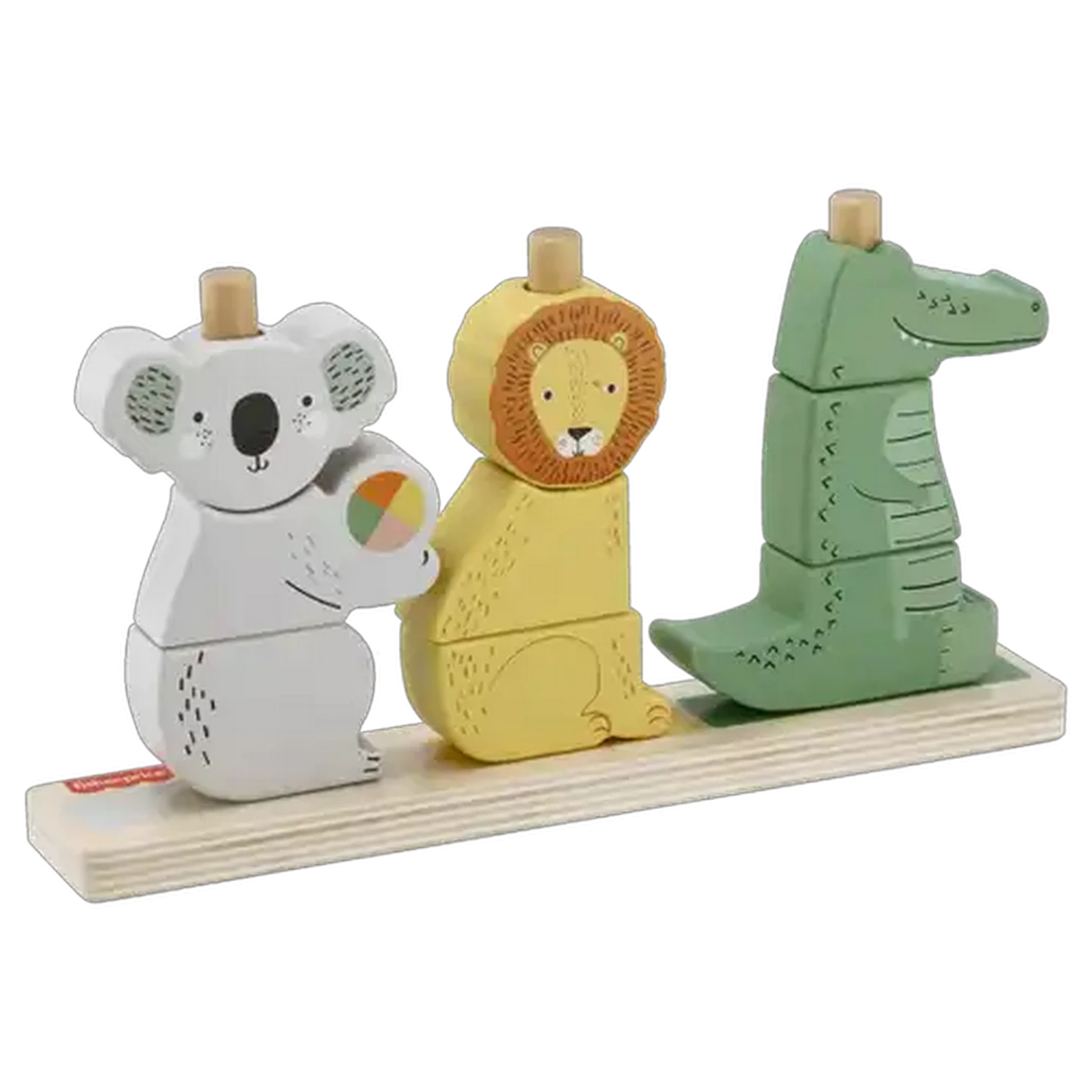 Image of Fisher-Price Wooden Stack & Sort Animals 10-Pieces