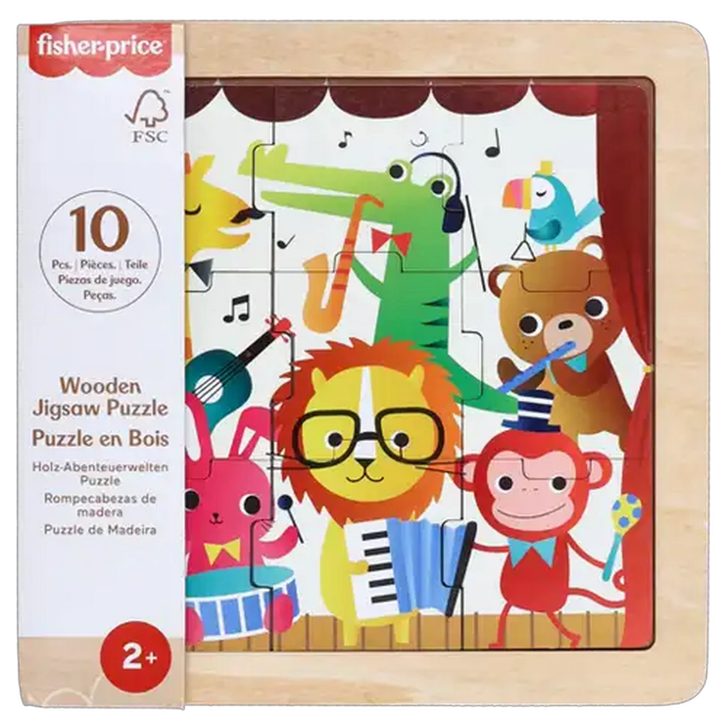 Image of Fisher-Price Wooden Jigsaw Puzzle 10-Pieces (Design May Vary)